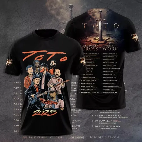 Toto World Tour 2025 List Dates 3D T-Shirt