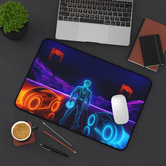 Discover Tron 1982 Gaming Desk Mat, Retro Mouse Pad