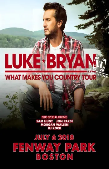 Luke Bryan 2018 Fenway Park Boston Concert Poster