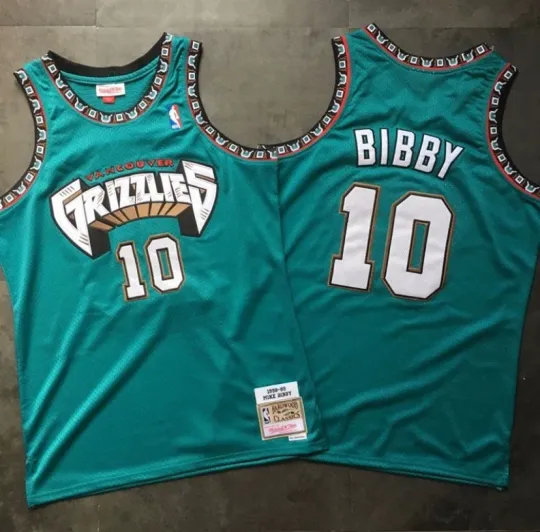 Discover Vancouver Grizzlies Mike Bibby vintage green basketball Printed jersey