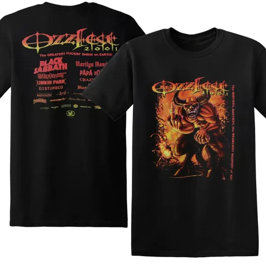 Vintage 2001 Ozzy Osbourne Ozzfest Tour T-Shirt Rock Heavy