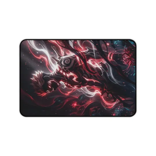 Dark Sukuna Desk Mat | Red Black Anime Battle Scene