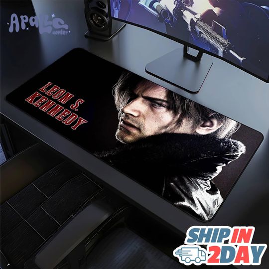 Leon Kennedy Desk Mat, Large RE9 Mouse Pad, Gaming Decor, Large Extended Mousepad, Stitched Edge Non Slip Gamer Gift