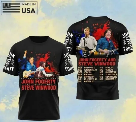 John Fogerty & Steve Winwood The Legacy Tour 3D T-Shirt