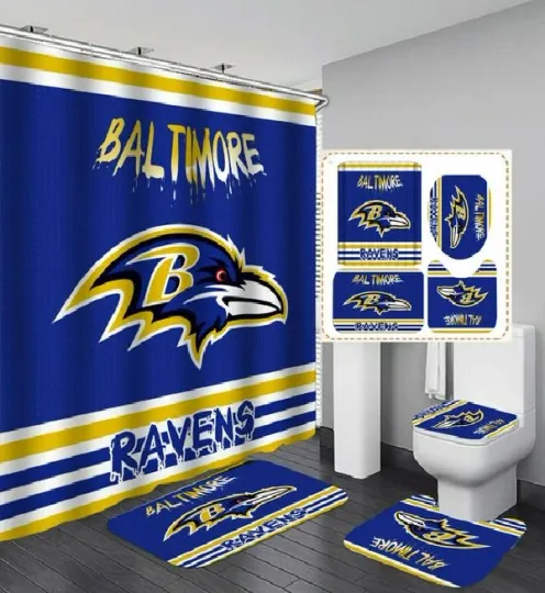 Discover Baltimore Ravens 1 Logo Waterproof Shower Curtain