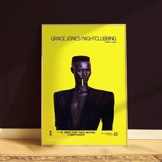 Grace Jones Nightclubbing Art Print, 80s Retro Album Cover
