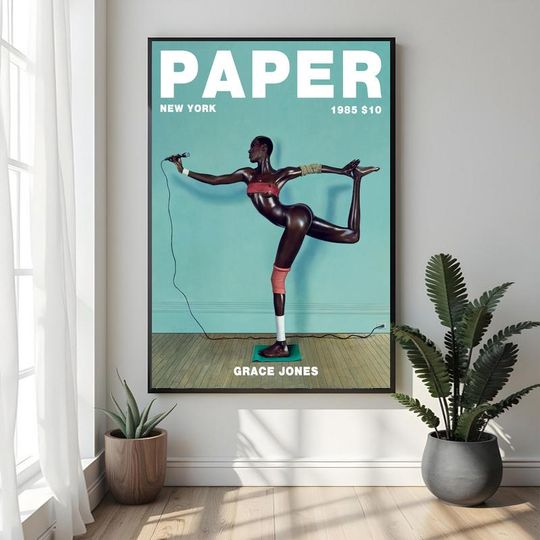 Grace Jones Canvas Wall Art Poster - Vertical Premium Matte Print for Home Decor