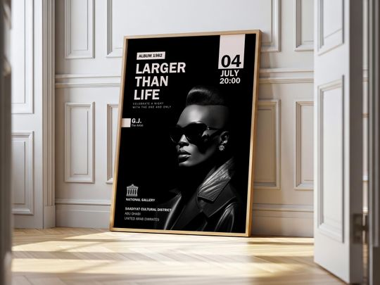 Grace Jones Inspired Art Print | Maximalist Retro Pop Poster | Museum Gallery Wall Art