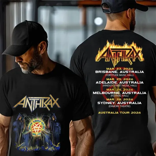 Discover AAnthrraax Band Tour Australia 2026 T-shirt