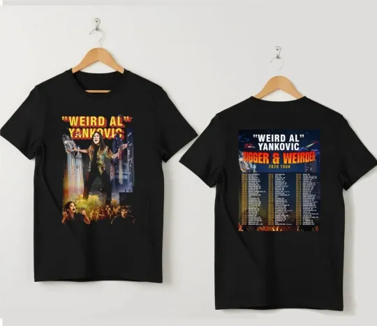 Discover Weird Al Yankovic Bigger And Weirder 2026 Tour T-Shirt,Trendy Unisex Graphic Tee