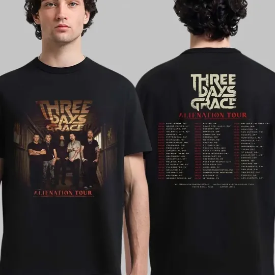 Discover Three Days Grace Alienation Tour 2026 Tee Cities Dates Back Print