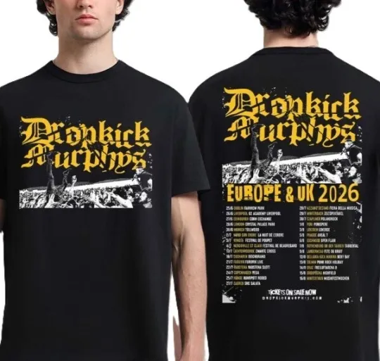 Discover Dropkick Murphys Europe And Uk 2026 Tour Schedule Dates T-Shirt