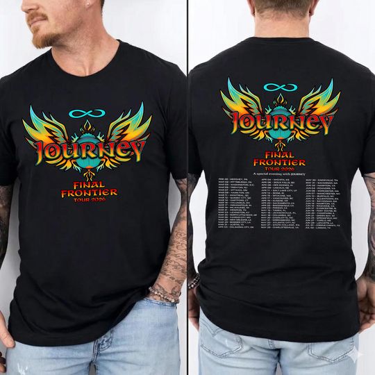 Discover Journey Final Frontier Tour 2026 Shirt, Retro Rock Band Concert Tee Fan Gift, Vintage 80s Music Aesthetic, Classic Rock Fan Gift