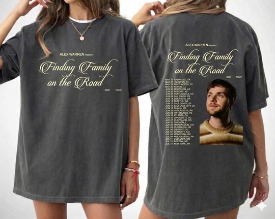 Discover Alex Warren Music Vintage Shirt, Retro 90s Finding Family on the Road Tour 2026 Sweatshirt Alex Warren Merch Fan Gift