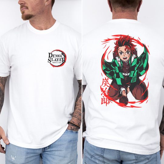 Discover Tanjiror Demon T-Shirt Hashira Manga Unisex Garment-Dyed Shirt