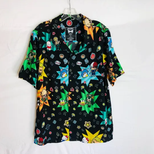 Hero Anime x Sanrio Hello Kitty Badtz-Maru Hawaiian Shirt