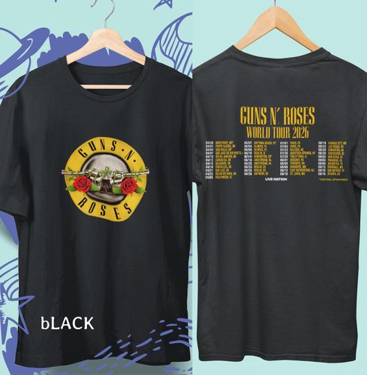 Discover GNR 2026 Tour Inspired Merch Tee  Rock music Fan Shirt  Unisex Rock music Apparel