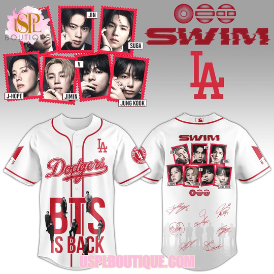 Discover Los Angeles Dodgers x BTS Is Back “Swim” 2026 Jersey