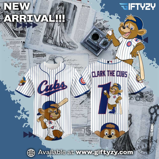 Cartoon Anime Chicago Cubs Clark The Cub Baseball Jersey