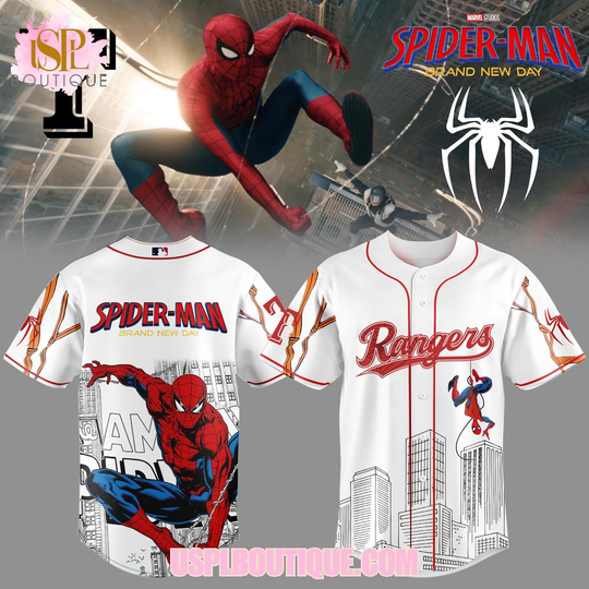 Texas Rangers x Spider Man Brand New Day 2026 Jersey