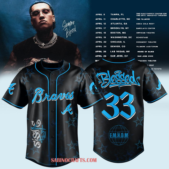 Atlanta Braves Blessd El Mejor Hombre Del Mundo Tour 2026 Baseball Jersey