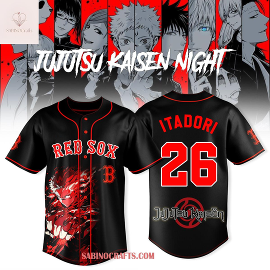 Boston Red Sox Jujutsu Satoru x Itadori 2026 Night Black Baseball Jersey