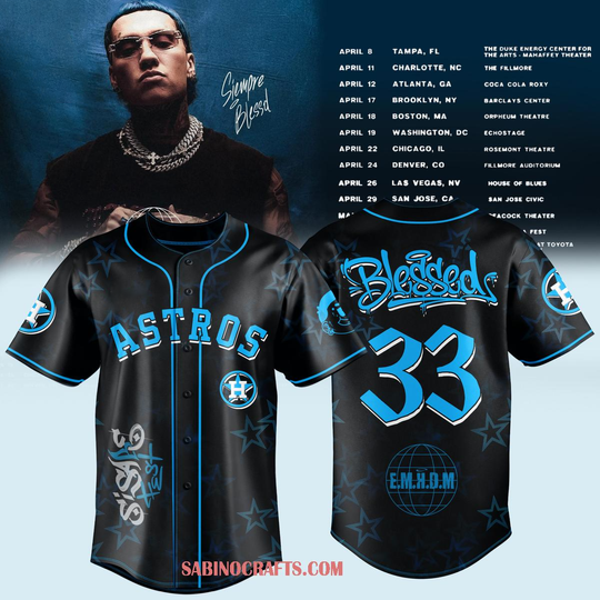 Houston Astros Blessd El Mejor Hombre Del Mundo Tour 2026 Baseball Jersey