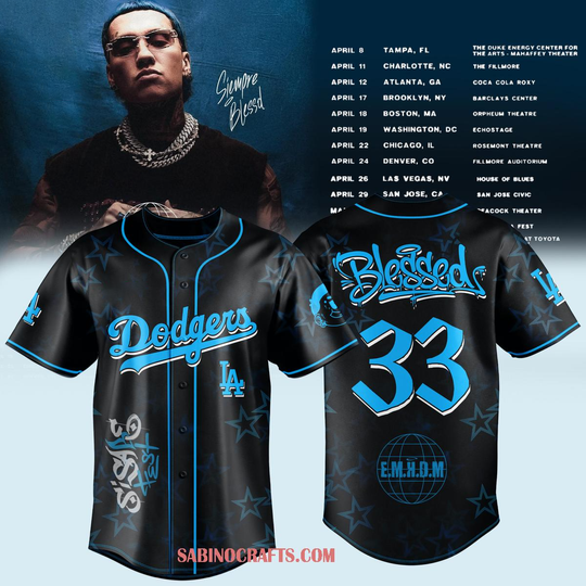 Los Angeles Dodgers Blessd El Mejor Hombre Del Mundo Tour 2026 Baseball Jersey