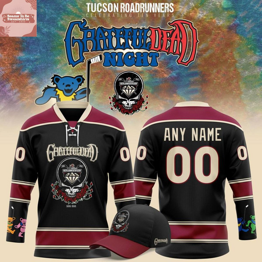 Discover Tucson Roadrunners Grateful Dead Night Warmup 2026 Personalized Hockey Jersey
