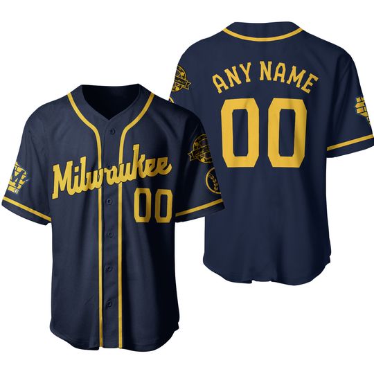 Bob Uecker Brewers Navy Bob Uecker Baseball Jersey All Size TMB5195