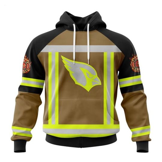 Discover Personalized Arizonna Cardinals Firefighter Uniform 3D Hoodie