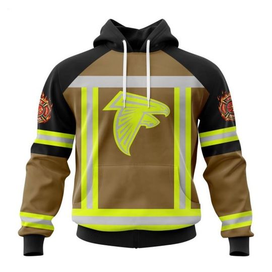Personalized Atlanta Falcons Firefighter Uniform 3D Hoodie