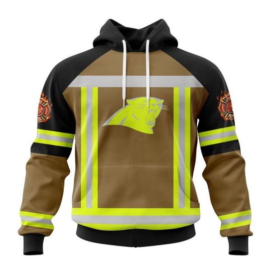 Personalized Carolina Panthers Firefighter Uniform 3D Hoodie