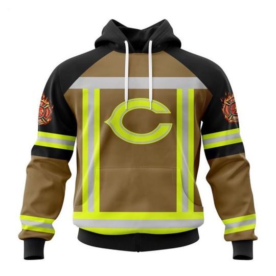 Personalized Chicago Bears Firefighter Uniform 3D Hoodie