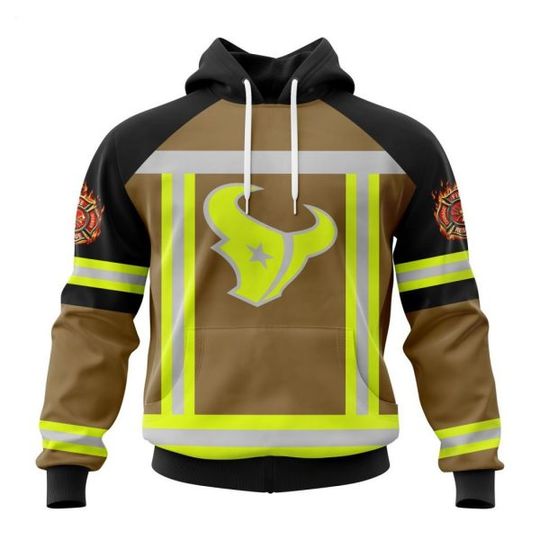 Personalized Houston Texans Firefighter Uniform 3D Hoodie