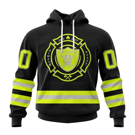 Personalized Las Vegas Raiders Firefighter Uniform 3D Hoodie