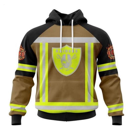 Personalized Las Vegas Raiders Firefighter Uniform 3D Hoodie