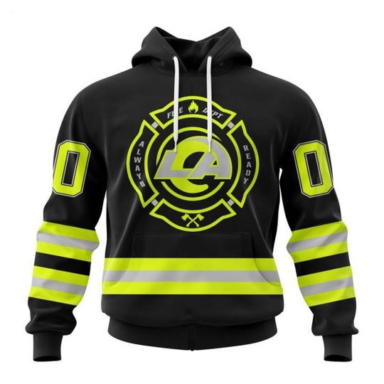 Discover Personalized Los Angeles Rams Firefighter Uniform 3D Hoodie
