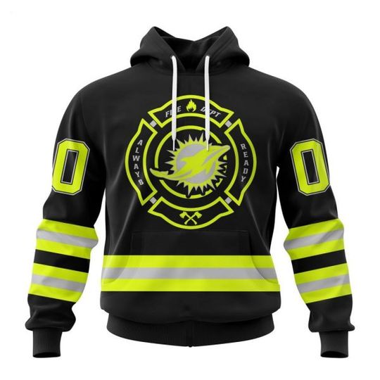 Personalized Miami Dolphins Firefighter Uniform 3D Hoodie
