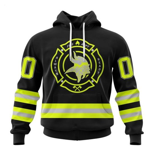 Personalized Minnesota Vikings Firefighter Uniform 3D Hoodie