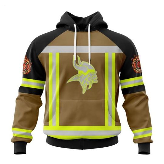 Personalized Minnesota Vikings Firefighter Uniform 3D Hoodie