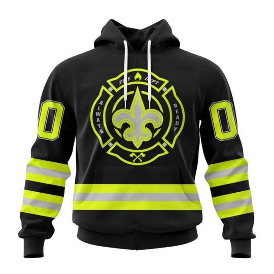 Personalized New Orleans Saints Firefighter Uniform 3D Hoodie