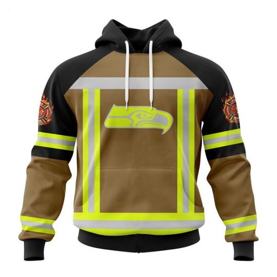 Personalized Seattle Seahawks Firefighter Uniform 3D Hoodie