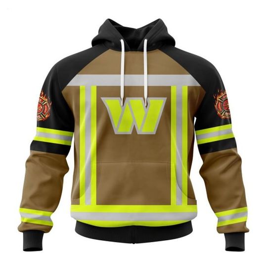 Personalized Washington Commanders Firefighter Uniform 3D Hoodie