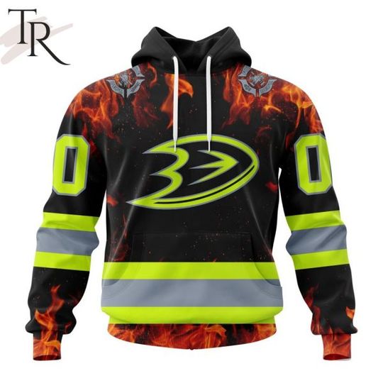 Discover Personalized Anaheim Ducks Firefighter 3D Hoodie