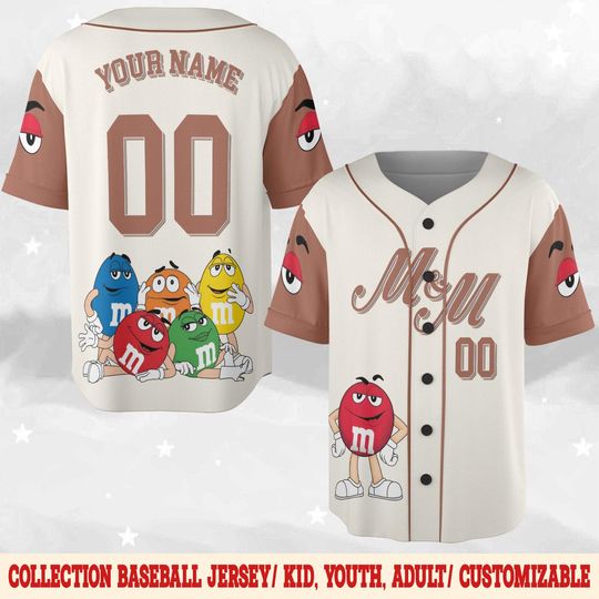 Discover Personalized M&M Candy Birthday Baseball Jersey, M And M Birthday Baseball Jersey,M and M Candy Shirt, Birthday Jersey, Birthday Gift