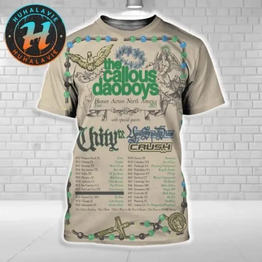 Discover The Callous Daoboys Heaven Across North America 2025 3D T-Shirt with Special Guests