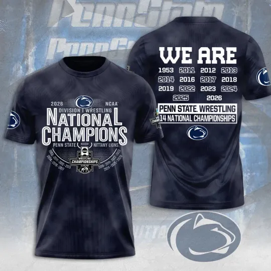 Discover Nittany Lions Wrestling 2026 National Champions 3D Apparel