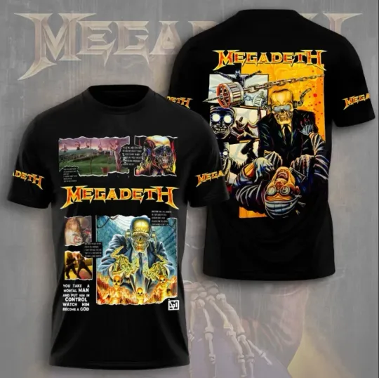 Megadeth Band 3D AOP T-Shirt Unisex