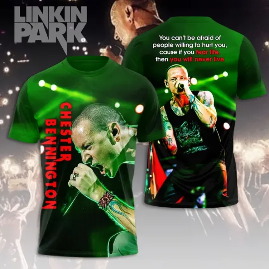 Discover Linkin Park x Chester Bennington 3D Apparel Tshirt